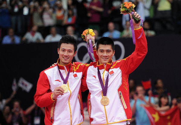 伦敦奥运会，蔡赟/傅海峰男双夺冠