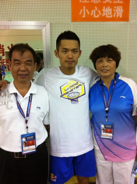 林丹: 賽後跟爸媽合影